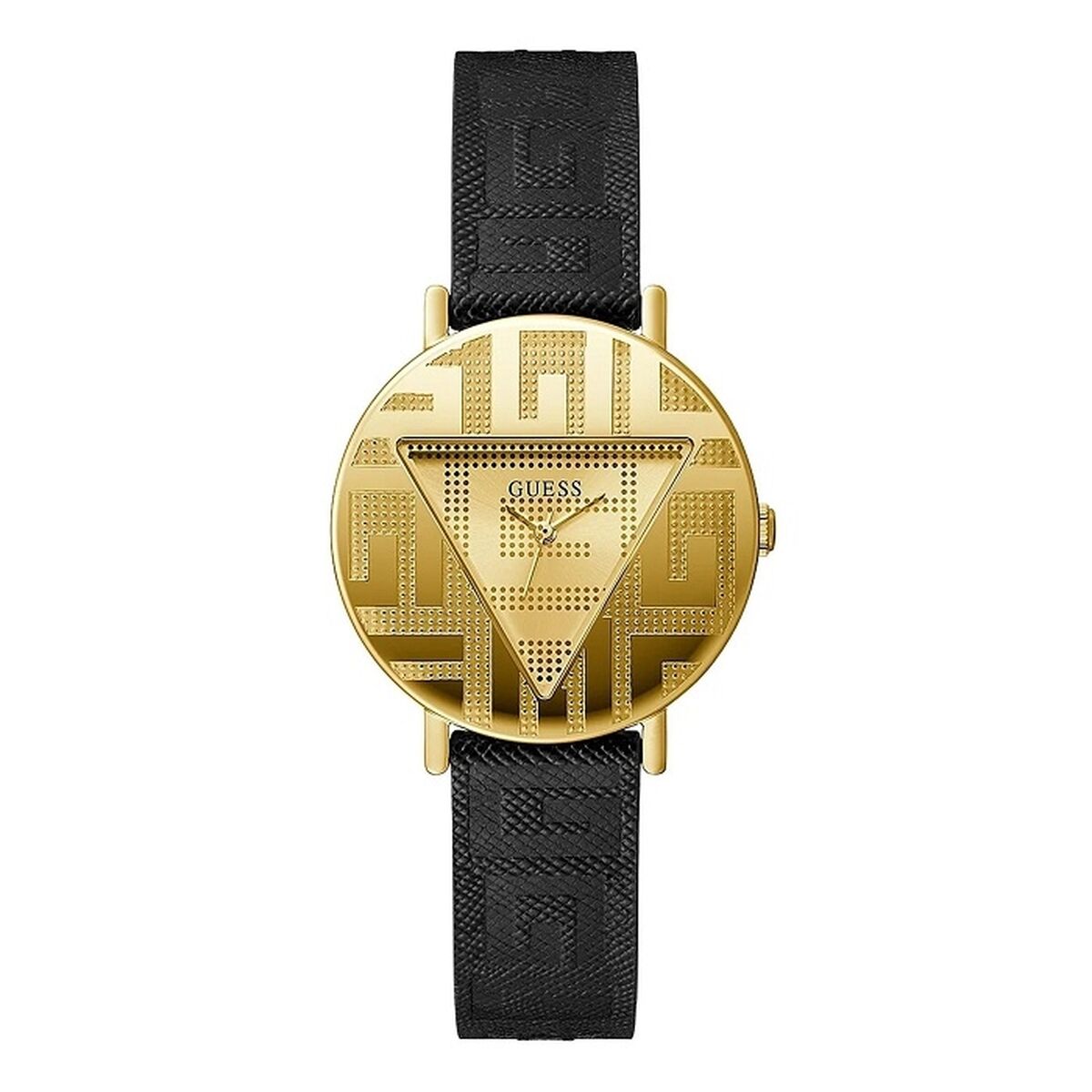 ⌚ Guess ICONIC – Women's Watch, Ø 36 mm, Black Leather Strap