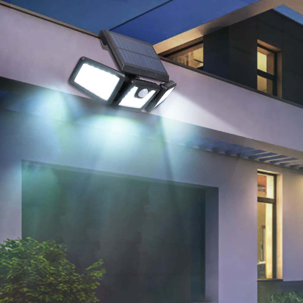 ☀️ 3-Panel Rotatable Solar Spotlight – Motion Sensor, Weatherproof Outdoor Light