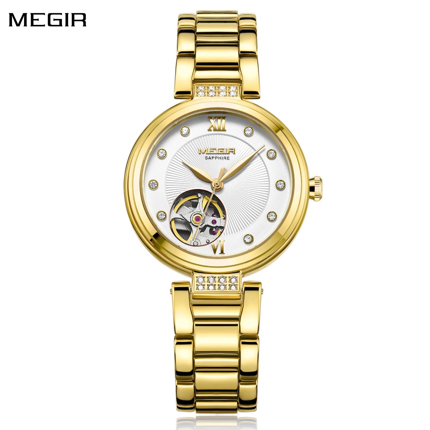 🕰️ MEGIR Arany Női Mechanikus Karóra – Luxury Edition