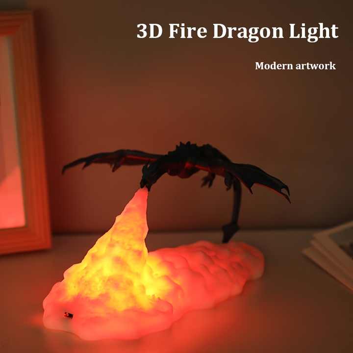 🐉🔥 NNEDSZ Red Fire Dragon 3D LED Night Light – Flaming Dragon in Your Home!